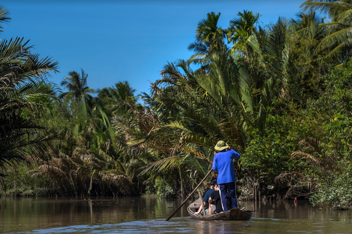 A boat trip on the Mekong